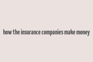 how the insurance companies make money