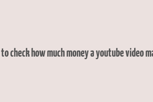 how to check how much money a youtube video makes