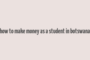 how to make money as a student in botswana