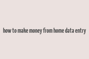 how to make money from home data entry