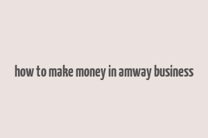 how to make money in amway business