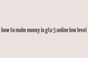 how to make money in gta 5 online low level