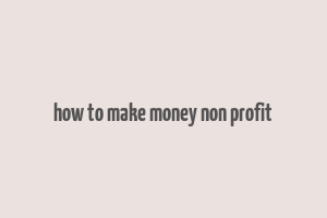 how to make money non profit