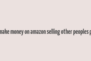 how to make money on amazon selling other peoples products