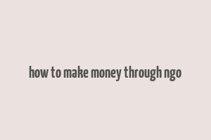 how to make money through ngo