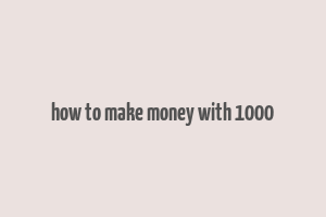 how to make money with 1000