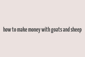 how to make money with goats and sheep