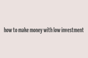 how to make money with low investment