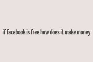 if facebook is free how does it make money