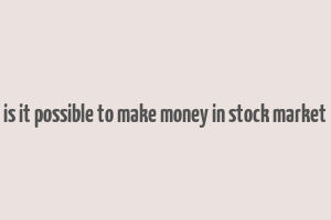 is it possible to make money in stock market