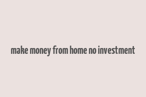 make money from home no investment