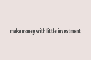 make money with little investment