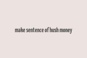 make sentence of hush money