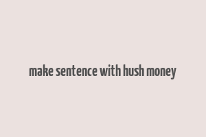 make sentence with hush money