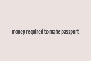 money required to make passport