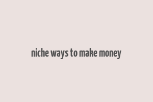 niche ways to make money