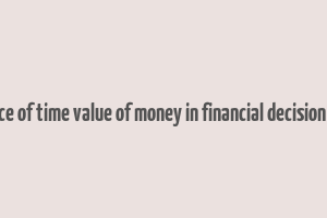 relevance of time value of money in financial decision making