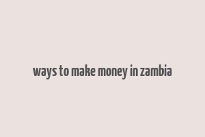 ways to make money in zambia