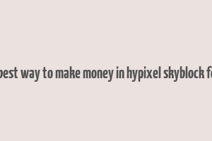 what is the best way to make money in hypixel skyblock for beginners