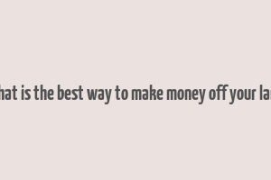 what is the best way to make money off your land