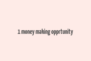 1 money making opprtunity