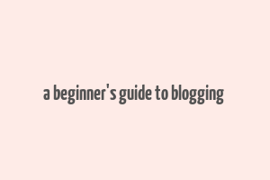 a beginner's guide to blogging & making money online pdf