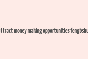 attract money making opportunities fengbshui