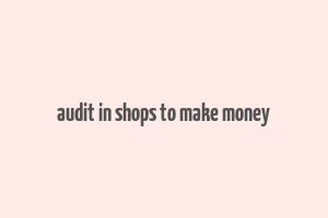 audit in shops to make money