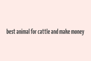 best animal for cattle and make money