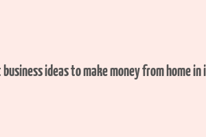 best business ideas to make money from home in india