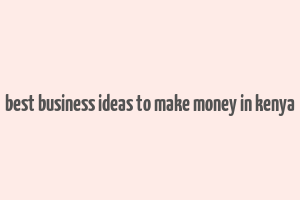 best business ideas to make money in kenya