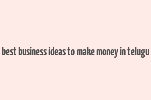 best business ideas to make money in telugu