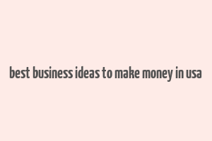 best business ideas to make money in usa