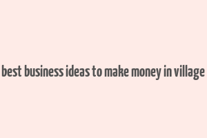 best business ideas to make money in village