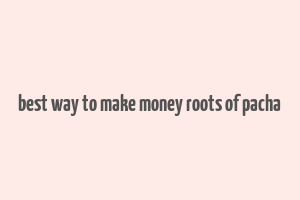 best way to make money roots of pacha