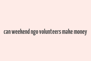 can weekend ngo volunteers make money