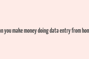 can you make money doing data entry from home