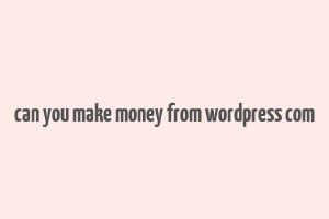 can you make money from wordpress com