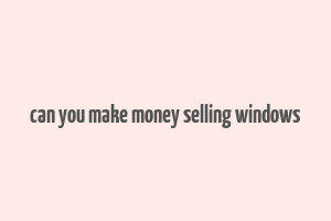 can you make money selling windows