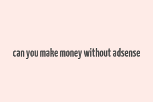 can you make money without adsense