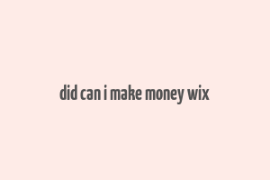 did can i make money wix