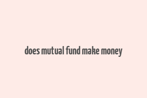 does mutual fund make money