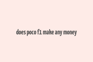 does poco f1 make any money