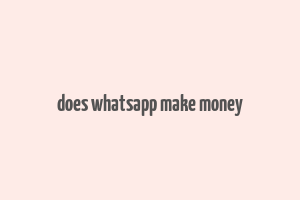 does whatsapp make money