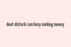 dont disturb i am busy making money