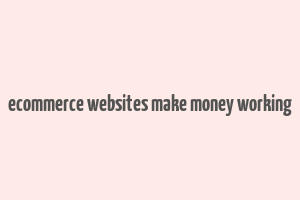 ecommerce websites make money working