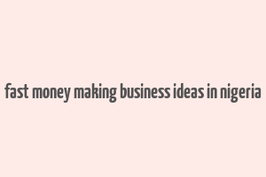 fast money making business ideas in nigeria