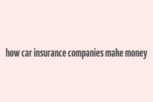 how car insurance companies make money