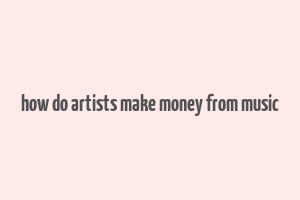 how do artists make money from music