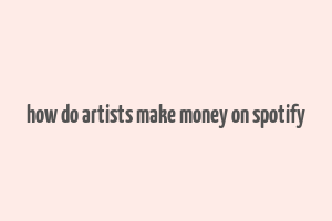 how do artists make money on spotify